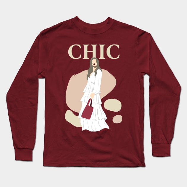 Chic Girl, Fashion Designer Long Sleeve T-Shirt by Style Conscious